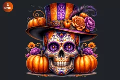 Sugar Skull clipart, Day of the Dead Clipart, halloween Product Image 2