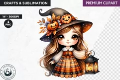 Halloween Clipart, cute witch clipart,Autumn clipart,pumpkin Product Image 1