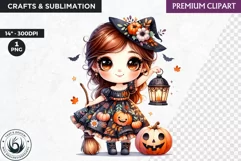 Halloween Clipart, cute witch clipart,Autumn clipart,pumpkin Product Image 1