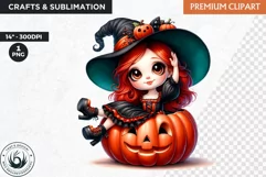 Halloween Clipart, cute witch clipart,Autumn clipart,pumpkin Product Image 1