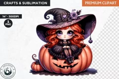 Halloween Clipart, cute witch clipart,Autumn clipart,pumpkin Product Image 1