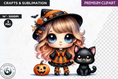 Halloween Clipart, cute witch clipart,Autumn clipart,pumpkin Product Image 1