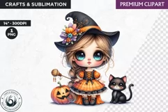 Halloween Clipart, cute witch clipart,Autumn clipart,pumpkin Product Image 1