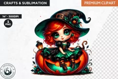 Halloween Clipart, cute witch clipart,Autumn clipart,pumpkin Product Image 1