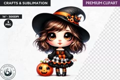 Halloween Clipart, cute witch clipart,Autumn clipart,pumpkin Product Image 1