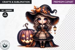 Halloween Clipart, cute witch clipart,Autumn clipart,pumpkin Product Image 1