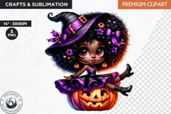 Halloween Clipart, cute witch clipart,Autumn clipart,pumpkin Product Image 1