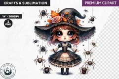 Halloween Clipart, cute witch clipart,Autumn clipart,pumpkin Product Image 1
