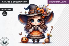Halloween Clipart, cute witch clipart,Autumn clipart,pumpkin Product Image 1