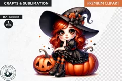 Halloween Clipart, cute witch clipart,Autumn clipart,pumpkin Product Image 1