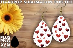 Love in Every Drop: Watercolor Heart Earrings Sublimation Product Image 1