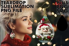Sublimation Sheep Adventure: Teardrop Earring Fun Product Image 1