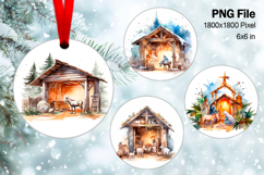 Nativity Scene Christmas Ornament Round Circle Jesus Baby_32 Product Image 1