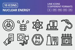 Vector Nuclear Energy Icon Set Product Image 1