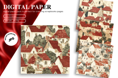 Christmas House Background Seamless Pattern Gift Wrap_32 Product Image 1