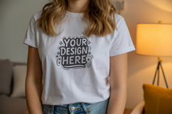Women Lamp Light T-Shirt Mockup PSD JPG Product Image 1