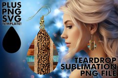 Teardrop Leopard Earrings with Sunflower Charm Product Image 1