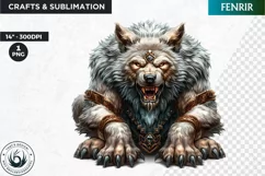 Fenrir Viking God Clipart,Norse mythology,celtic sublimation Product Image 1