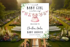 Baby Shower Welcome sign l Baby Girl is on her ways, Canva Product Image 2