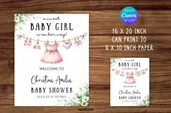 Baby Shower Welcome sign l Baby Girl is on her ways, Canva Product Image 3