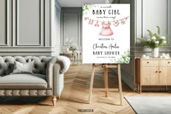 Baby Shower Welcome sign l Baby Girl is on her ways, Canva Product Image 4