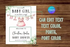 Baby Shower Welcome sign l Baby Girl is on her ways, Canva Product Image 5
