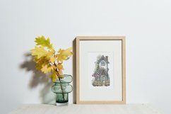 Watercolor Tall Chunky houses Clipart Product Image 4