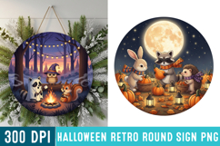 Halloween retro Round Sign Sublimation,Halloween png Product Image 1