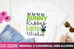 Bunny Kisses Easter Wishes SVG Cut File,Happy Easter Day SVG Product Image 2