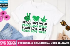 Peace Love Weed SVG | Cannabis SVG ,Weed SVG Cut Files Product Image 1