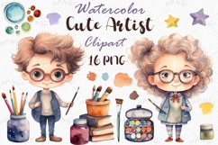 Watercolor Clipart: Adorable Artists Product Image 1