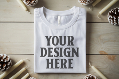 Christmas Bella Canvas 3001 White Folded Tshirt Mockup Product Image 1