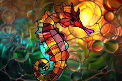 Stained Glass Seahorse Background Wallpaper Product Image 1