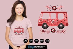 Floral Folk Car for T-Shirt Design Product Image 1