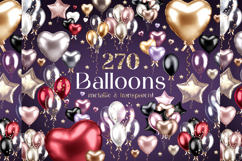 270 Metallic Balloons Clipart Product Image 1
