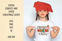 Cocoa Cookies and cheer. Retro christmas quote. SVG, PNG. Product Image 1