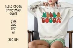 Hello cocoa. Retro chtristmas quote SVG, PNG, EPS. Product Image 1