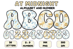 Fairytale Princess Alphabet Letters &amp; Numbers Clipart PNG Product Image 1