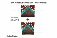 Western Cowhide 30oz Skinny Tumbler Sublimation Design PNG Product Image 3
