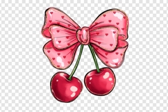Cherry coquette PNG clipart. Fashion sublimation design Product Image 3