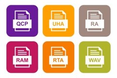 Set Of File Formats Icons Product Image 1