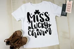 St Patricks Day Quotes SVG, Miss Lucky Charm Lettering Product Image 2