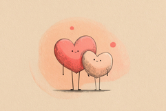 Cute Heart Couple Illustration Product Image 1