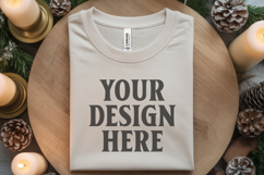 Christmas Bella Canvas 3001 White Folded Tshirt Mockup Product Image 1