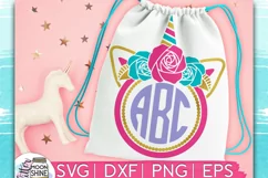 Unicorn Horn Monogram Frame SVG DXF PNG EPS Cutting Files Product Image 1