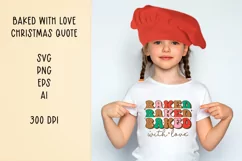 Baked with love. Retro chtristmas quote SVG. Product Image 1