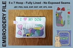 ITH Quilted Dog Zipper Bag - Lined, 5X7 HOOP Product Image 1