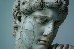 Close up of a damaged statue showing the effect of time on a Product Image 1