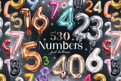 530 Foil Numbers Balloons Clipart Product Image 1