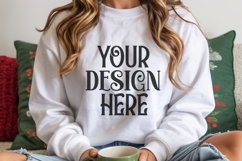 Christmas Gildan 18000 White Crewneck Sweatshirt Mockup Product Image 1